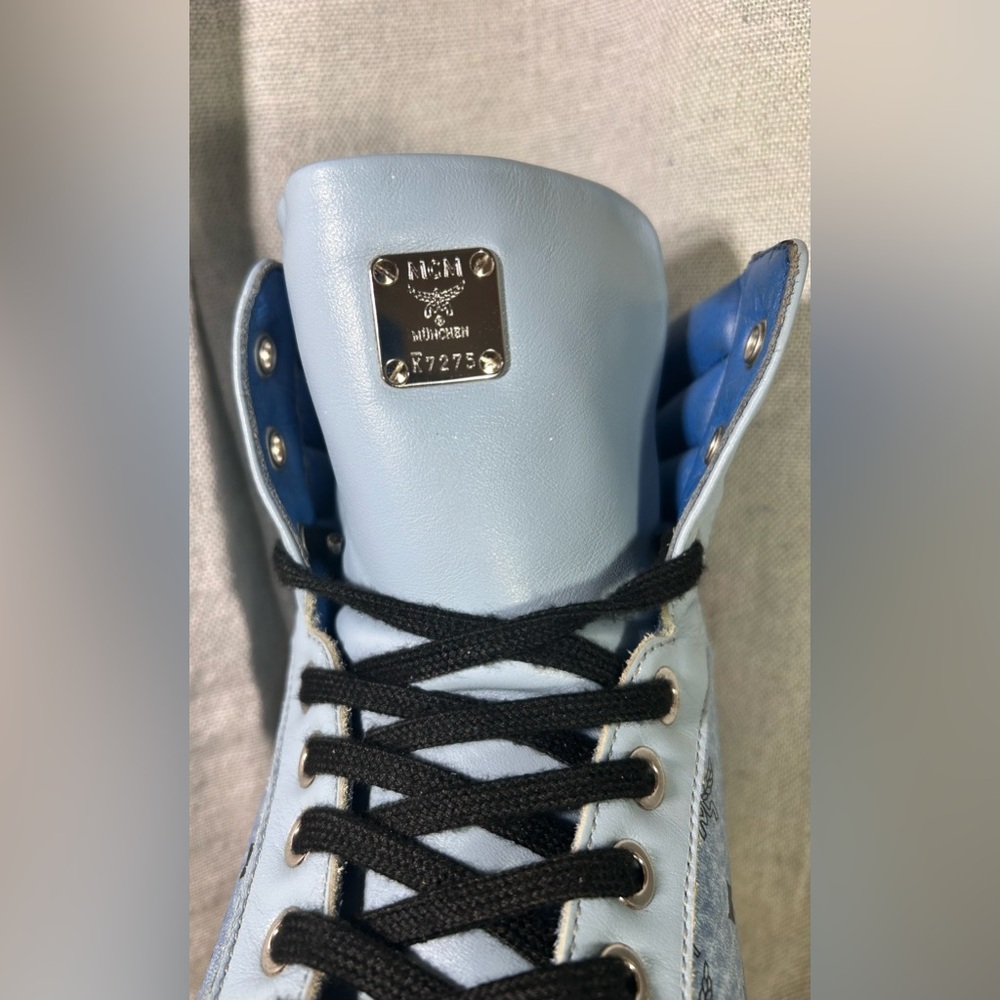 MCM visetos blue Leather high top Iconic sneakers | GC | No Box - Picture 5 of 15